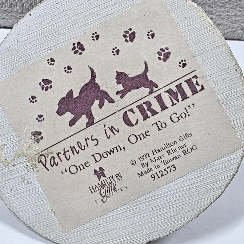 Dog & Cat Figurine Partners in Crime One Down One To Go Hamilton Gifts 1992